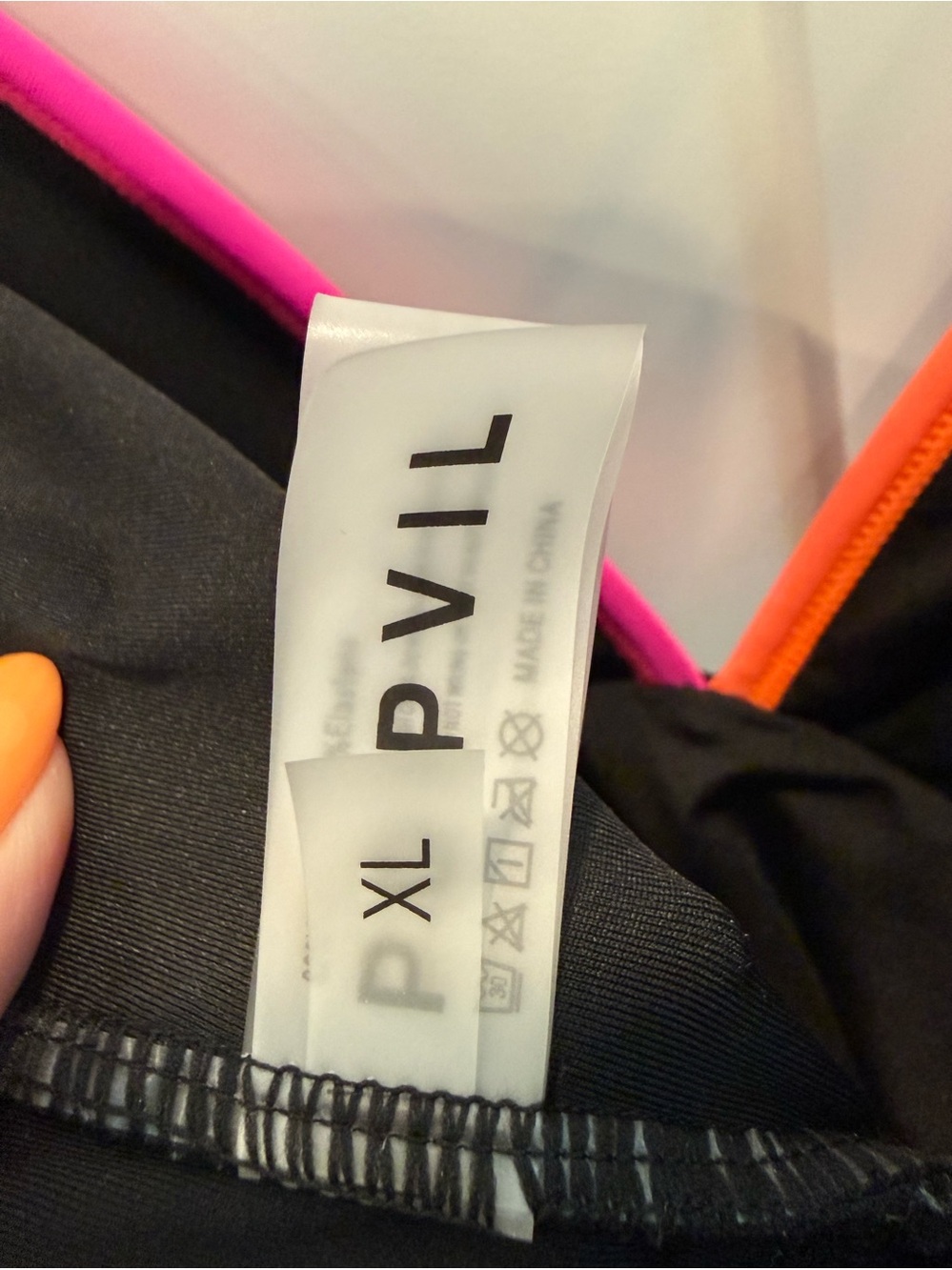 Popvil New (Without Tags) Black One-Piece Swimsuit with Neon Trim - Picture 6 of 8